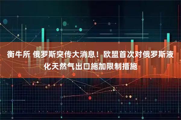衡牛所 俄罗斯突传大消息！欧盟首次对俄罗斯液化天然气出口施加限制措施
